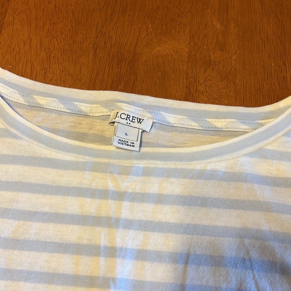 J. Crew 3/4 Sleeve 100% Cotton Striped T-shirt size L - Picture 4 of 7